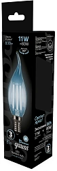 Лампа филам. Gauss Filament 11Вт цок.:E14 свеча 220B св.свеч.бел.нейт. CF35 (упак.:10шт) (104801211)