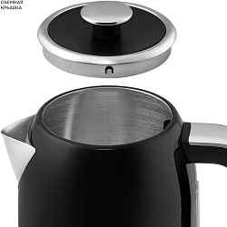 Чайник электрический Galaxy Line GL 0350 1.7л. 2200Вт черный корпус: нерж.сталь (ГЛ0350Л)