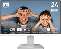 Монитор MSI 23.8" Pro MP2412W белый VA LED 16:9 HDMI матовая 3000:1 250cd 178гр/178гр 1920x1080 100Hz DP FHD 2.9кг