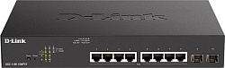 Коммутатор D-Link DGS-1100-10MPV2/A3A (L2) 8x1Гбит/с 2xКомбо(1000BASE-T/SFP) 2SFP 8PoE 130W управляемый