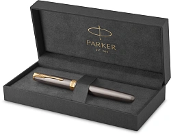 Ручка перьев. Parker Sonnet Grey Core GT (2213680) сталь нержавеющая F подар.кор.