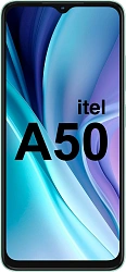 Смартфон Itel A667LP A50 64Gb 3Gb зеленый моноблок 3G 4G 2Sim 6.6" 720x1612 Android 14 8Mpix 802.11 b/g/n GPS GSM900/1800 GSM1900 A-GPS microSD max512Gb