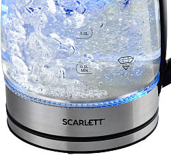 Чайник электрический Scarlett SC-EK27G70 1.8л. 1800Вт серебристый/черный корпус: стекло/металл/пластик