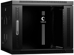 Шкаф коммутационный Cabeus (SH-05F-9U60/45-BK) настенный 9U 600x450мм пер.дв.стекл 60кг черный 390мм IP20 сталь