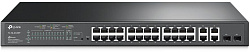 Коммутатор TP-Link SL2428P (L2) 24x100Мбит/с 4x1Гбит/с 2xКомбо(1000BASE-T/SFP) 24PoE+ 250W управляемый