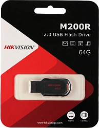 Флеш Диск Hikvision 64GB M200R Hiksemi HS-USB-M200R/64G USB2.0 черный