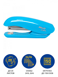 Степлер Kw-Trio 05665blue Dolphin 24/6 26/6 (20листов) голубой 150скоб металл/пластик