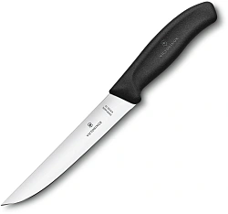 Нож кухонный Victorinox Swiss Classic (6.8103.15B) стальной разделочный лезв.150мм прямая заточка черный блистер
