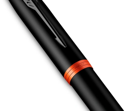 Ручка перьев. Parker IM Vibrant Rings F315 (2172943) Flame Orange PVD F сталь нержавеющая подар.кор.