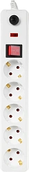 Сетевой фильтр IEK СФ-05К 1.5м (5 розеток) белый (коробка)