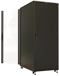 Шкаф коммутационный Hyperline (TTBR-4288-AS-RAL9004) напольный 42U 800x800мм пер.дв.стекл задн.дв.спл.стал.лист 2 бок.пан. 1000кг черный 710мм 2055мм IP20 сталь