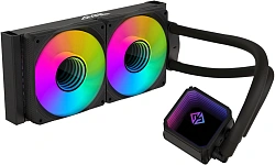 Система водяного охлаждения GMNG GG-LC240ARGB1 ARGB Soc-AM5/AM4/1200/1700/1851 черный 4-pin 22-35dB Al+Cu LCD 260W 1200gr Ret (GG-LC240ARGB1-BK)