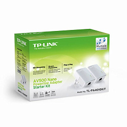 Сетевой адаптер HomePlug AV TP-Link TL-PA4010 KIT AV600 Fast Ethernet