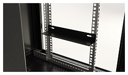 Шкаф коммутационный Hyperline (TWB-1866-GP-RAL9004) настенный 18U 600x600мм пер.дв.стекл 2 бок.пан. 60кг черный 908мм IP20 сталь