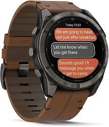 Смарт-часы Garmin Fenix 8 Pro 1.4" AMOLED корп.серый рем.песочный (010-03199-40)