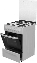 Плита Комбинированная Darina 1D КM 141 308 W белый/черный (стеклянная крышка) реш.сталь