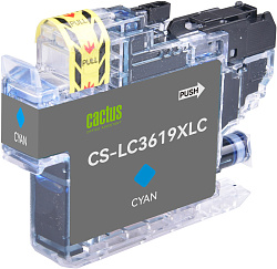 Картридж струйный Cactus CS-LC3619XLC голубой (19.4мл) для Brother MFC-J2330DW/J2730DW/J3530DW/J3930DW с чипом