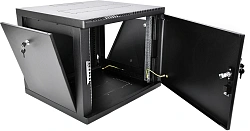 Шкаф коммутационный ЦМО (ШРН-М-9.650.1-9005) настенный 9U 600x650мм пер.дв.металл направл.под закл.гайки 120кг черный 581мм 22кг 180град. 480мм IP20 сталь