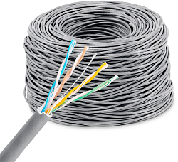 Кабель сетевой KingPrice KP-utp-c5e-0.5mm-cca-305m 1Гбит/с UTP 4 пары cat.5E solid 0.5мм CCA 305м серый