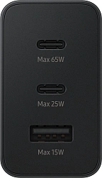 Сетевое зар./устр. Samsung EP-T6530 65W 3A (PD) USB/2xUSB Type-C для Samsung черный (EP-T6530NBEGEU)