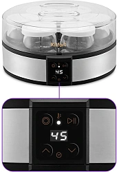 Йогуртница Kitfort КТ-6363 20Вт 7б. 180мл упр.:электрон. серебристый/черный