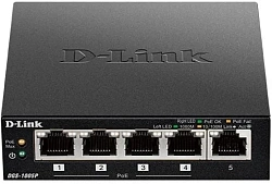 Коммутатор D-Link DGS-1005P DGS-1005P/B3A (L2) 5x1Гбит/с 4PoE 60W неуправляемый