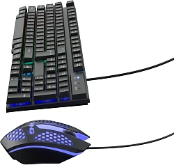 Клавиатура + мышь Оклик 400GMK клав:черный мышь:черный USB LED (1546779)