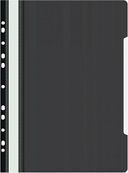 Папка-скоросшиватель Бюрократ PS-P20BLCK A4 прозрач.верх.лист боков.перф. пластик черный 0.12/0.16