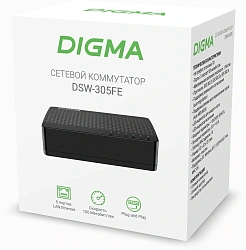 Коммутатор Digma DSW-305FE (L2) 5x100Мбит/с неуправляемый