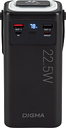Мобильный аккумулятор Digma DGPF30B 30000mAh QC3.0/PD3.0 22.5W 3A 4xUSB-A/2xUSB-C черный (DGPF30B22PBK)