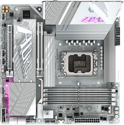 Материнская плата Gigabyte Z890M AORUS ELITE WIFI7 ICE Soc-1851 Intel Z890 4xDDR5 mATX AC`97 8ch(7.1) 2.5Gg RAID+DP