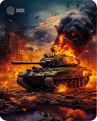 Коврик для мыши Cactus Burning tank рисунок 300x250x3мм (CS-MP-D04M)