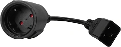Шнур питания Lanmaster LAN-PPS/20-0.2-BK C20-Schuko проводник.:3x1.5мм2 0.2м черный