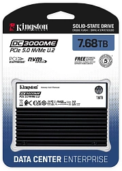 Накопитель SSD Kingston PCIe 5.0 x4 7.68TB SEDC3000ME/7T6 1825 DWPD