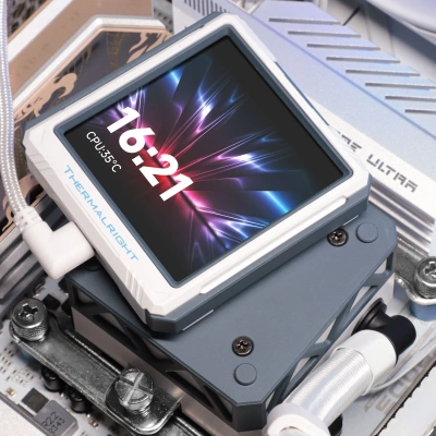 Система водяного охлаждения Thermalright Frozen Warframe Ultra 360 ARGB Soc-AM5/AM4/1151/1200/2066/2011/1700 белый 4-pin 29.8dB Al LCD Ret (F-WFRAME-ULT-360-WH-ARGB)