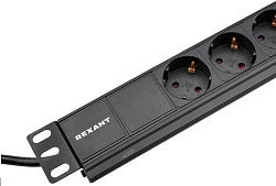 Блок распределения питания Rexant 04-0101-1 гор.размещ. 6xSchuko базовые 16A Schuko 2м