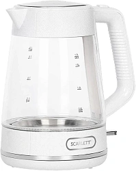 Чайник электрический Scarlett SC-EK27G104 1.7л. 2200Вт белый корпус: стекло/пластик