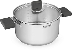 Кастрюля Rondell Quadro RDS-1596 3.1л. d=20см (с крышкой) стальной