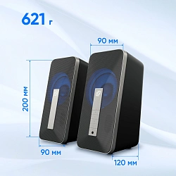 Колонки Оклик OK-130 2.0 черный 10Вт BT портативные