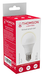 Лампа светодиодная Thomson TH-B2001 7Вт цок.:E27 груша 220B св.свеч.бел.теп. A (упак.:1шт)