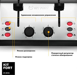 Тостер Kitfort КТ-2016 1500Вт серебристый