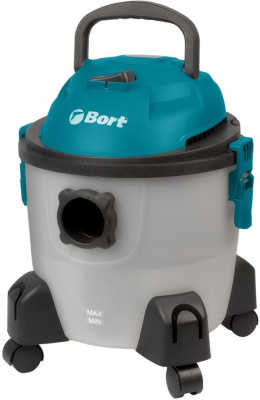 Строительный пылесос Bort BSS-1215-Aqua 1250Вт (уборка: сухая/влажная) серый