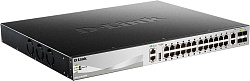 Коммутатор D-Link DGS-3130-30PS/B DGS-3130-30PS/B2A (L3) 24x1Гбит/с 2x10Гбит/с 4xКомбо(10GBase-T/SFP+) 4SFP+ 24PoE 370W управляемый