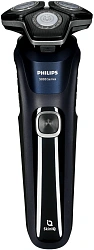 Бритва роторная Philips Series 5000 S5885/10 реж.эл.:3 питан.:аккум. черный/синий