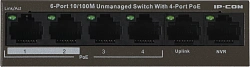 Коммутатор IP-Com F1106P-4-63W (L2) 6x100Мбит/с 4PoE 63W неуправляемый