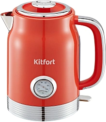 Чайник электрический Kitfort КТ-6791 1.7л. 2200Вт красный/серебристый корпус: металл/пластик