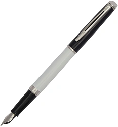 Ручка перьев. Waterman Hemisphere Colour Blocking (2202843) черн/белый F сталь нержавеющая подар.кор.