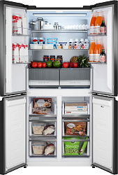 Холодильник Weissgauff WCD 450 Rock Glass NoFrost Inverter 3-хкамерн. графит темный инвертер