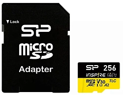 Флеш карта microSDXC 256GB Silicon Power SP256GBSTXLA2V1NSP Inspire V30 A2 + adapter