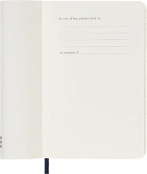 Еженедельник Moleskine CLASSIC SOFT WKNT Pocket 90x140мм 144стр. мягкая обложка синий сапфир